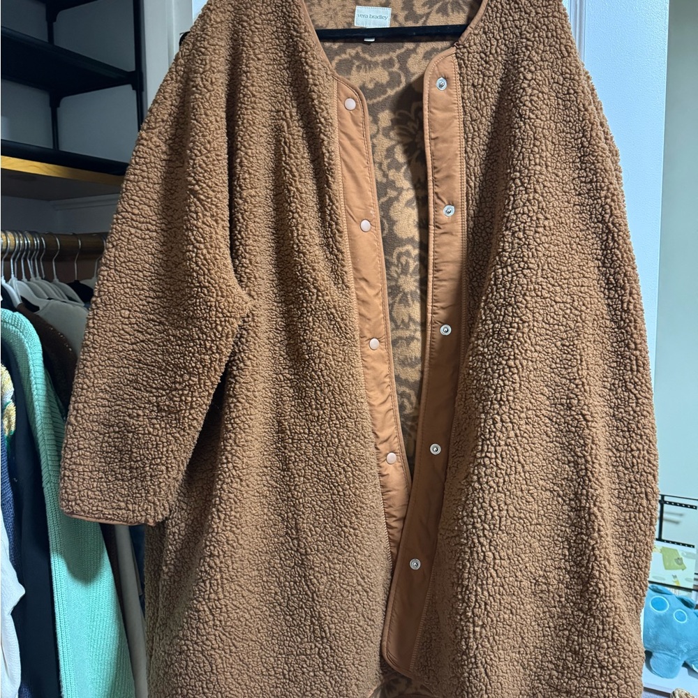 Vera Bradley Cozy Brown Teddy Jacket